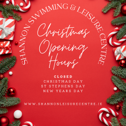 Shannon Leisure Centre Christmas Opening-Hours 2021