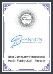 Shannon Swimming Leisure Centre Luxlife Global Excellence Awards Winner